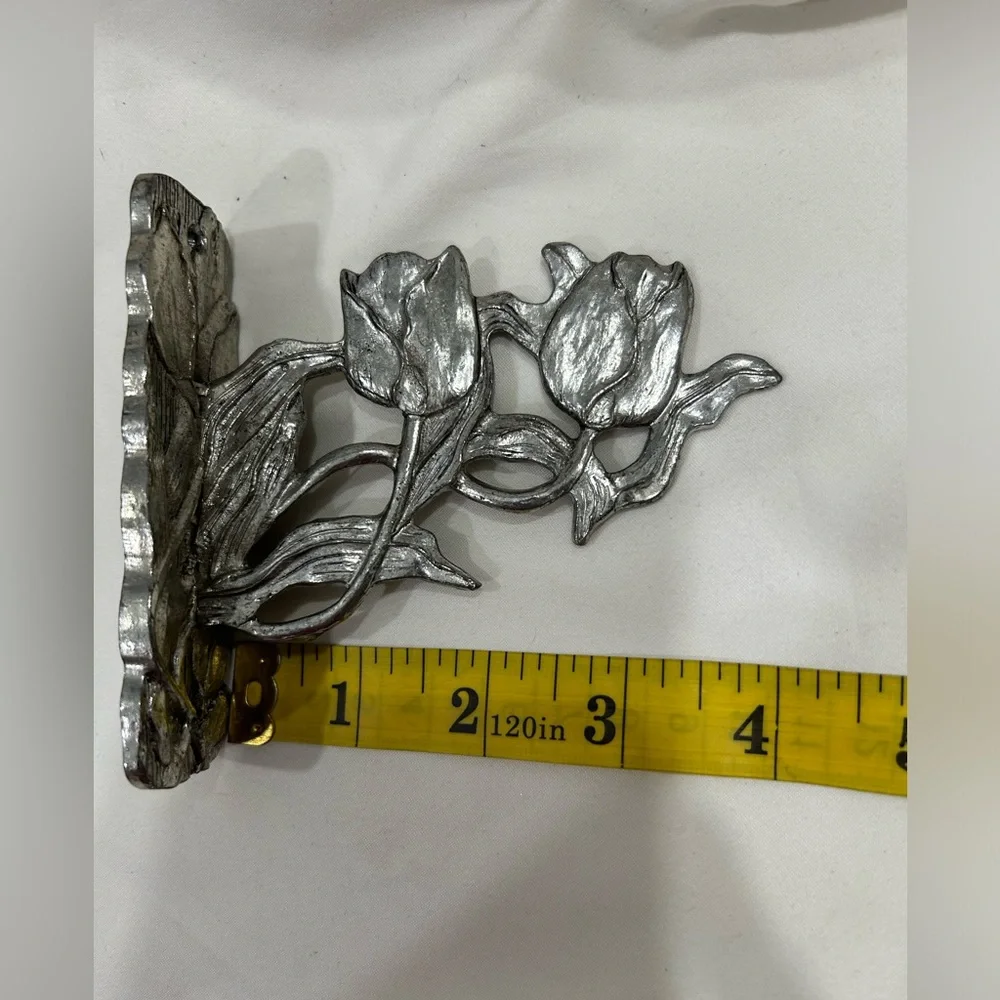 Silver Floral Hanging Wall Brackets